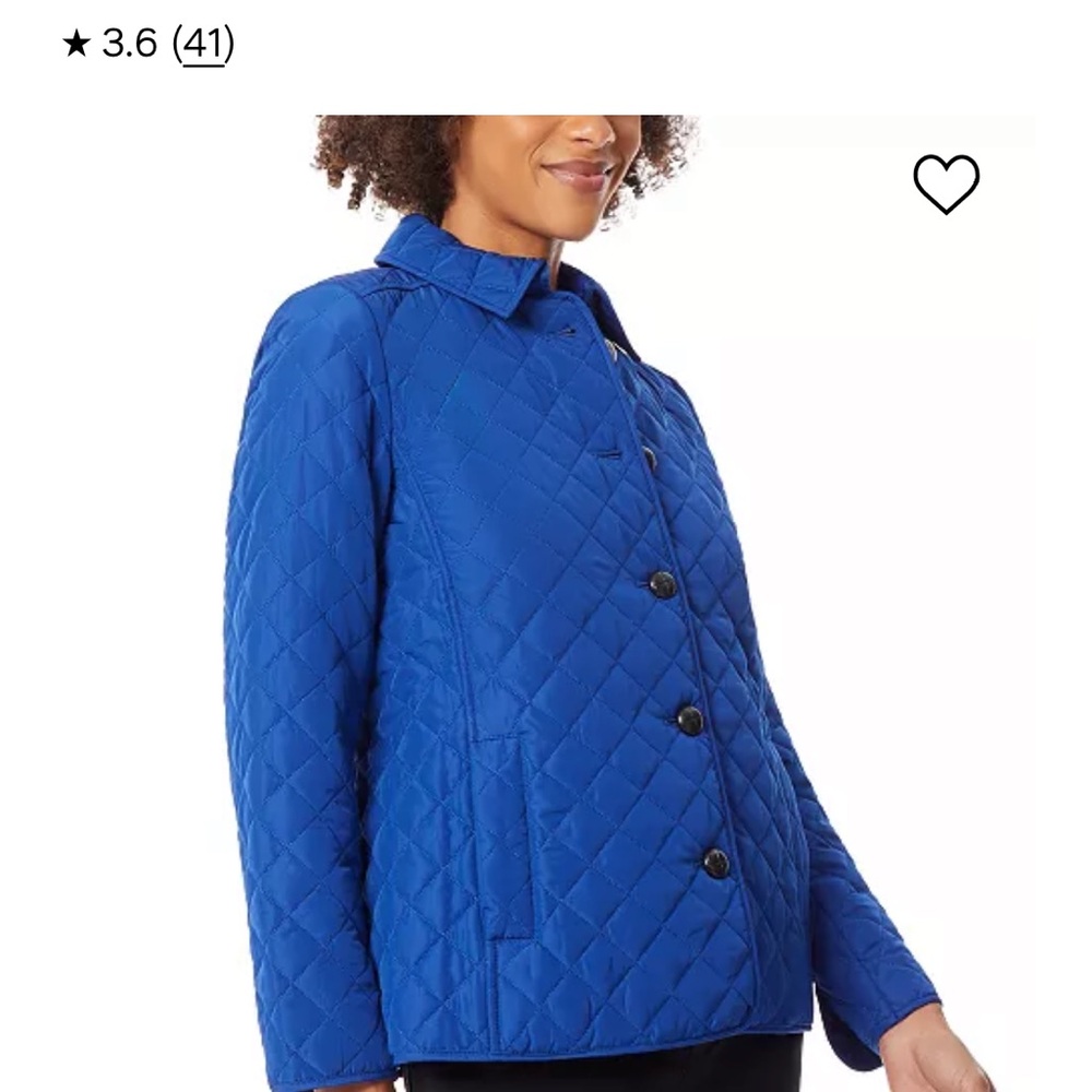 A diamond quilting lends a sleek finish to this Jones New York jacket - Picture 2 of 4